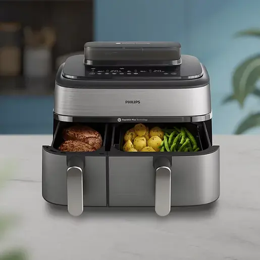 Philips friteza na vruć vazduh sa dve korpe NA555/00, 2750W, 9l