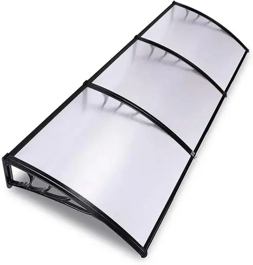 Nadstrešnica 300x100cm Crna Providna 5mm Leksan