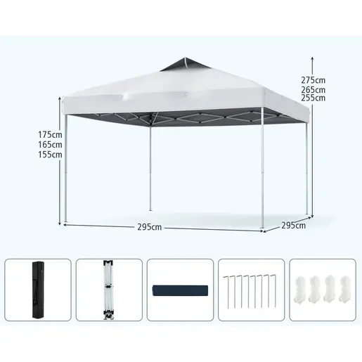 Venturo Garden 3x3m Beli Paviljon sa mehanizmom