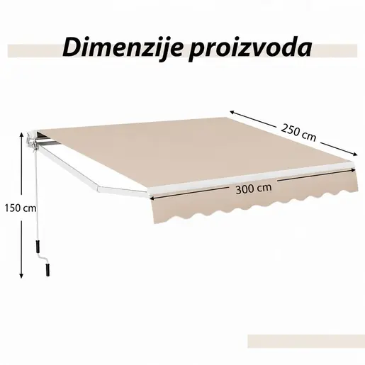 Montelux Solara 300x250cm Bež Tenda