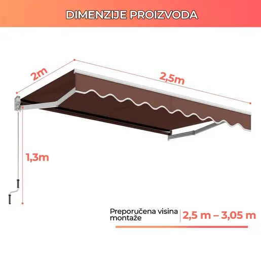 Montelux Solara 250x200cm Braon Tenda