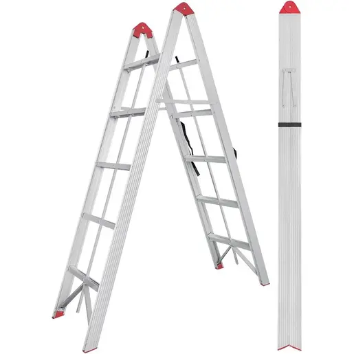 SuperStep Duple Sklopive Štapne Alu Merdevine 2x5 188cm