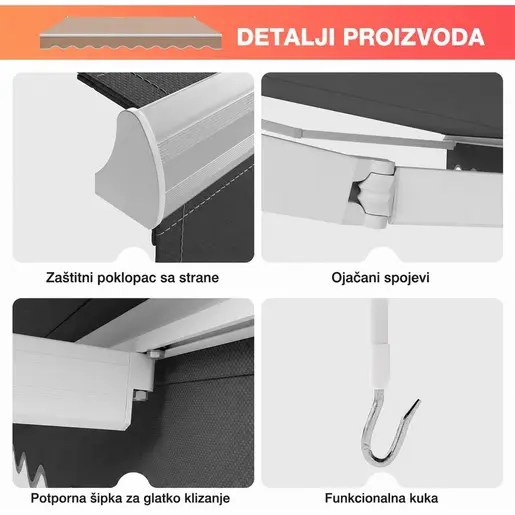 Montelux Solara 300x250cm Siva Tenda