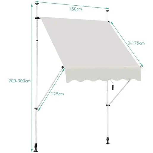 Montelux Easy 150x120cm Bež Balkonska Tenda