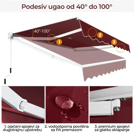 Montelux Solara 250x200cm Bordo Tenda