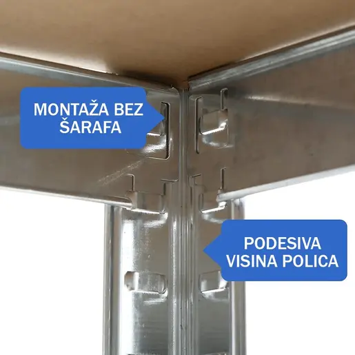SuperHome 180x120x45cm 5x225kg Metalna Montažna Polica