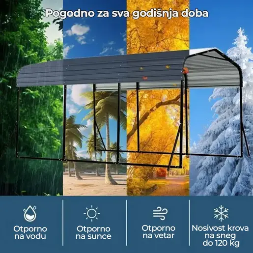Venturo Titan 440x300cm Metalna Garaža Nadstrešnica za Auto