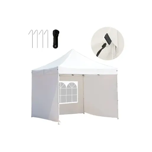 Paviljon Sa Mehanizmom 3x3m Beli Tri Stranice Torba