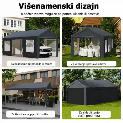 Venturo Titan 600x300cm Siva Garaža Šator Paviljon