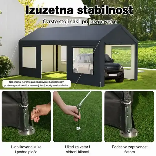 Venturo Titan 600x300cm Siva Garaža Šator Paviljon