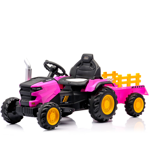 Dečiji traktor sa prikolicom i daljinskim roze 13616