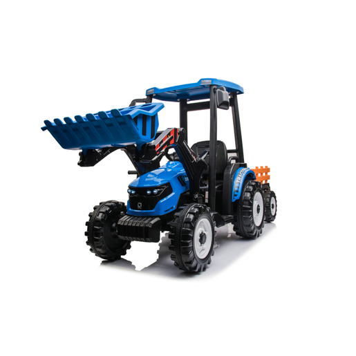 Traktor sa prikolicom i utovarivačem plavi  premium oprema 24v7a 12949