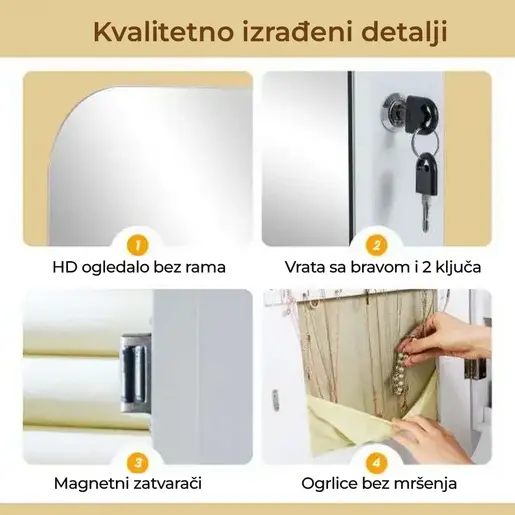 Zidno oblo Ogledalo sa LED Ormarićem za Šminku
