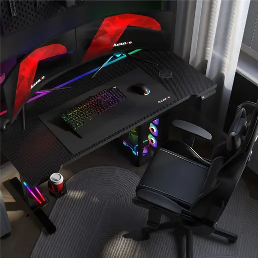 Huzaro Hero 8.7 Crni RGB Električni podesivi sto 140x70cm