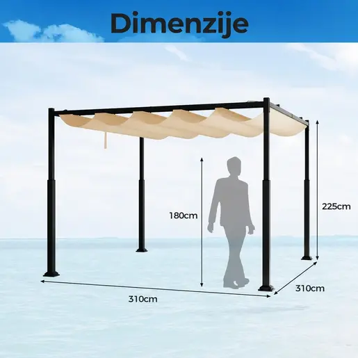 Venturo Prestige 3x3m Bež Pergola Čelična konstrukcija
