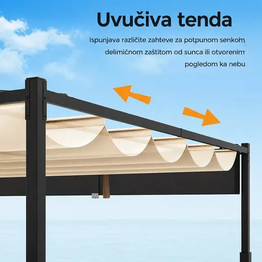 Venturo Prestige 3x3m Bež Pergola Čelična konstrukcija