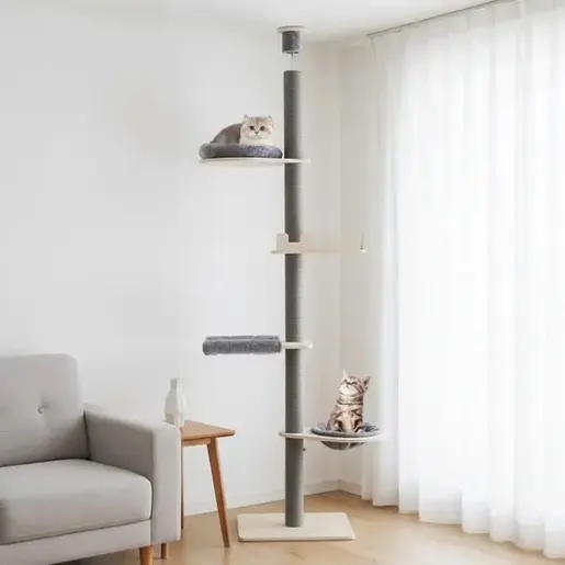 Maca Toranj grebalica i penjalica za mačke do plafona 271cm Siva