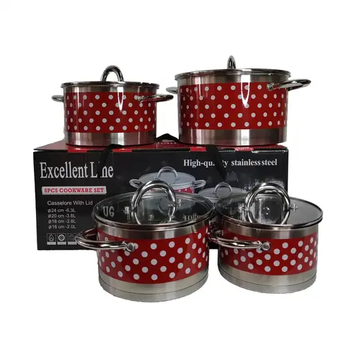 Excellent Line Jumbo Set Lonci 8 delova EL-8TF - Crvena