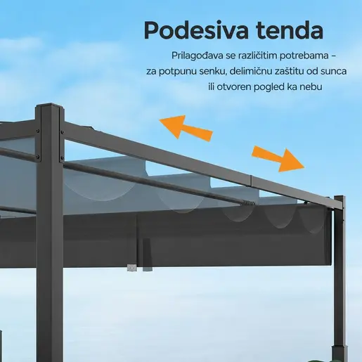 Venturo Prestige 3x3m Siva Pergola Čelična konstrukcija