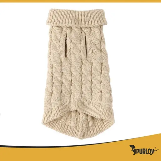 Purlov Džemper za pse Bež 24x16cm S