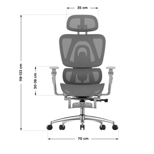 Mark Adler Expert 7.9 Siva ergonomična stolica