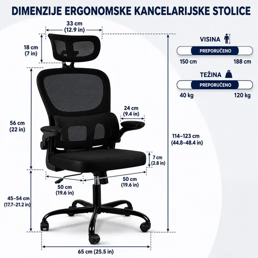Nuvora Kancelarijska Stolica Crna