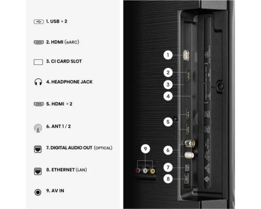 Hisense LED TV 58" 58A6S, 4K Ultra HD, VIDAA Smart OS