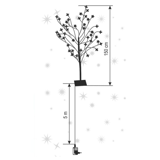 Ukrasno drvo sa led diodama 150cm Cbt200