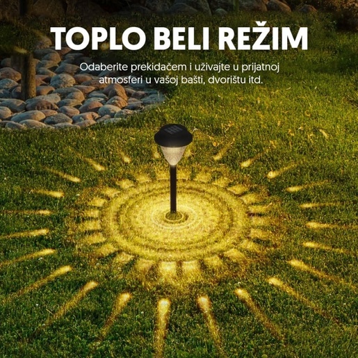 Solarna rgb+toplo bela baštenska lampa - 6 kom. 16834-11834