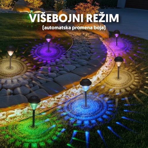 Solarna rgb+toplo bela baštenska lampa - 6 kom. 16834-11834