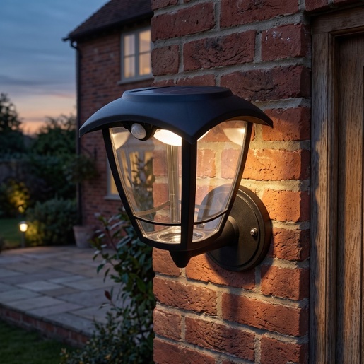Eurolamp solarna zidna lampa sa senzorom pokreta, 3w, 400lm, crna 145-20860