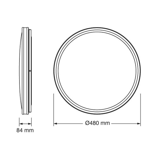 Osram led plafonjera 48cm 48w 4000k ip20 crna 4099854664045e
