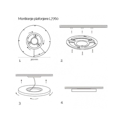Bela led plafonjera 18w, promenljiva boja svetla, senzor L7760-24w