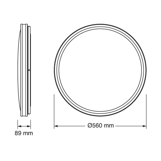 Osram led plafonjera 56cm 72w 4000k ip20 crna 4099854664281e