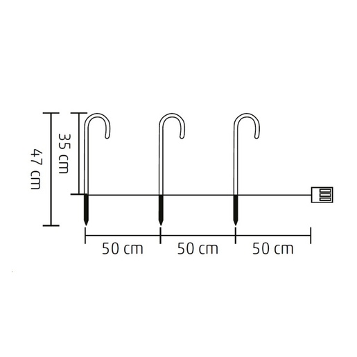 Led dekoracija "šećerni štap" niz 3 kom. Cdy3led