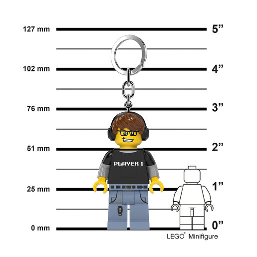 LEGO Minifigure privezak za ključeve sa svetlom: Gejmer LGL-KE217H