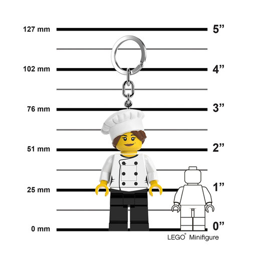 LEGO Minifigure privezak za ključeve sa svetlom: Šefica kuhinje LGL-KE218H