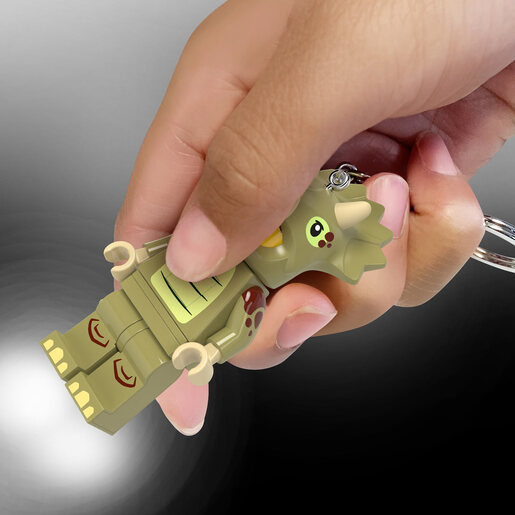 LEGO Minifigure privezak za ključeve sa svetlom: Tip u kostimu triceratopsa LGL-KE238H