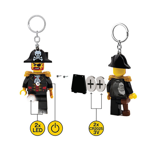 LEGO Iconic privezak za ključeve sa svetlom: Kapetan Kockobradi LGL-KE23H