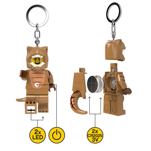 LEGO Minifigure privezak za ključeve sa svetlom: Tip u kostimu ti-reksa LGL-KE237H
