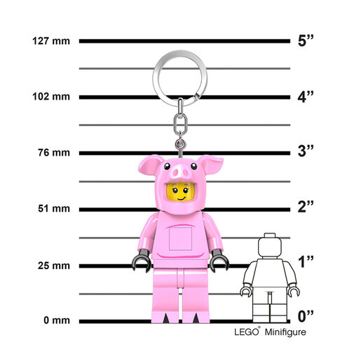LEGO Minifigure privezak za ključeve sa svetlom: Tip u kostimu praseta LGL-KE212H