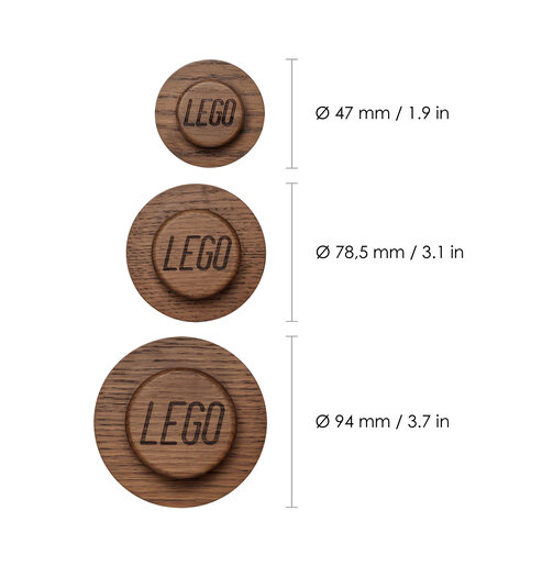 LEGO drvene kuke za kačenje od obojene hrastovine, set 3 kom 40160901