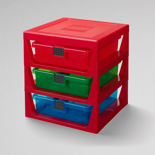 LEGO polica sa 3 fioke i podlogom za gradnju - crvena 40950001