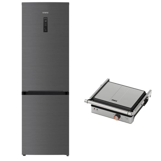 VIVAX HOME kombinovani frižider CF-344EDNF BX + POKLON VIVAX HOME Grill toster SM-2000X