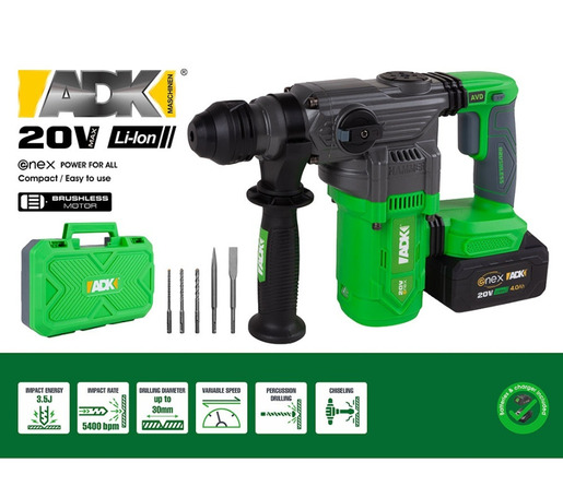 ADK akumulatorska čekić-bušilica 20V SF4E202 (YP20-H30M) ENEX 1 X 4.0AH