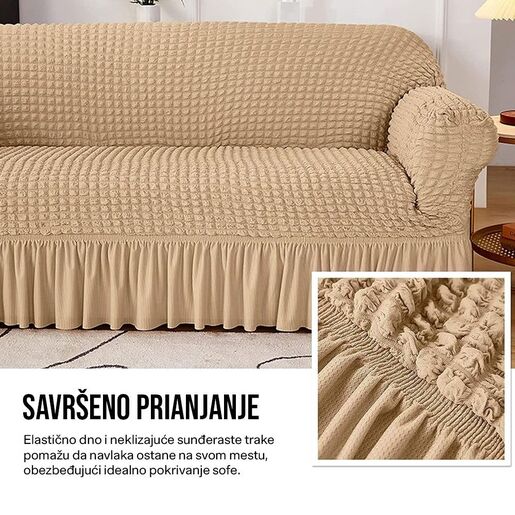 Retro Pokrivač za dvosede i kauče od 145cm do 185cm - Braon
