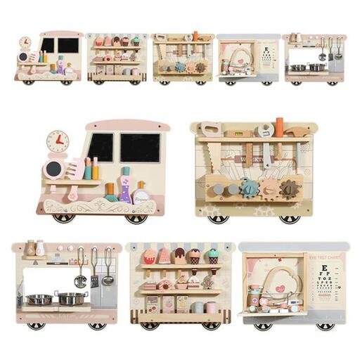Topi Toys Drvena zidna igračka voz i lokomotive MSN24023
