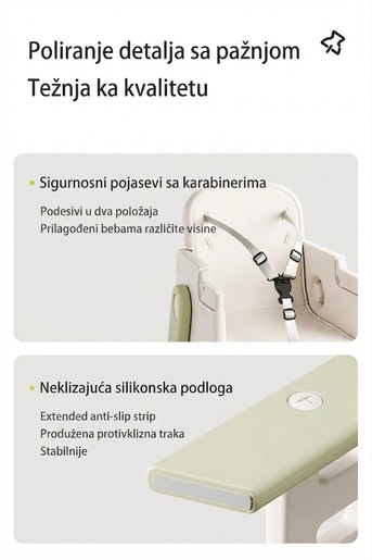 Dečija hranilica i stolica  2u1 zeleno/bela wm25f032 14330