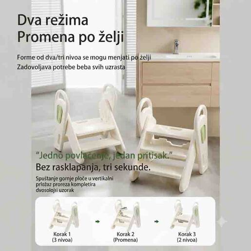 Dečije multifunkcionalne sklopive stepenice - bele wm25f011 14655