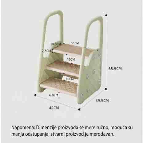 Dečije sigurnosne stepenice sa rukohvatima - zelene wm25f021 14339